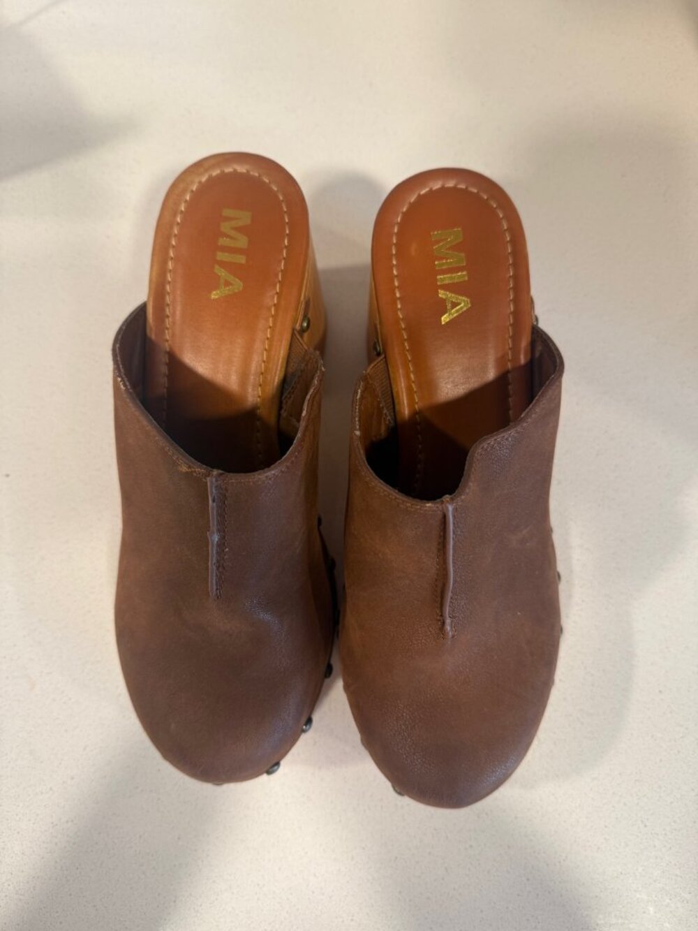 MIA Brown Platform Clog Mules Womens Size 7 - Picture 3 of 5